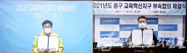 1-1 보도자료 사진(인천시교육청 2021 교육혁신 부속합의 체결).jpg